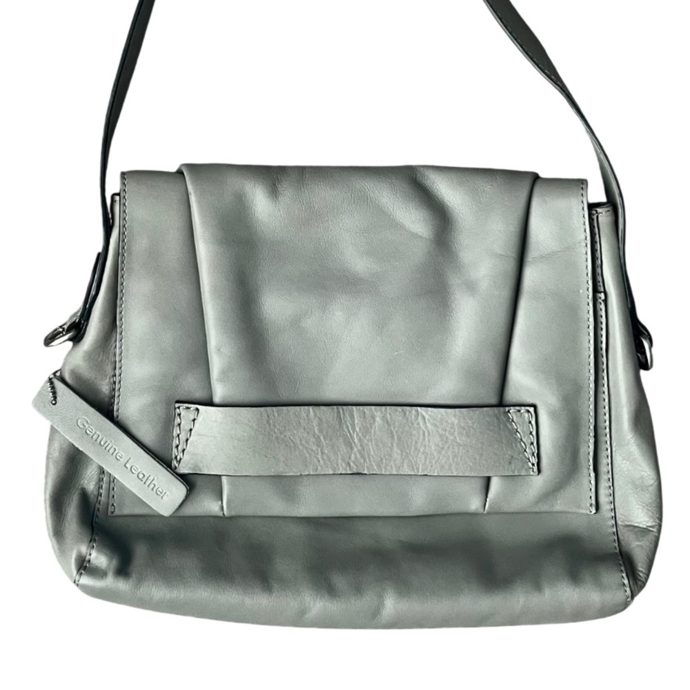 Nino BOSSI Grey Leather Shoulder Bag NWOT